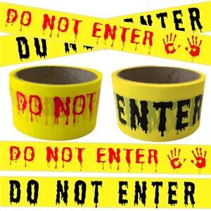 2Pcs Halloween Decorations Caution Tape - 2 inch x 164 feet Do Not Enter